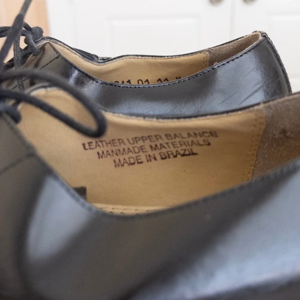 Stacy Adams Mens Oxford Shoes 11M Black Leather Cap Toe Lace Up Classic Formal